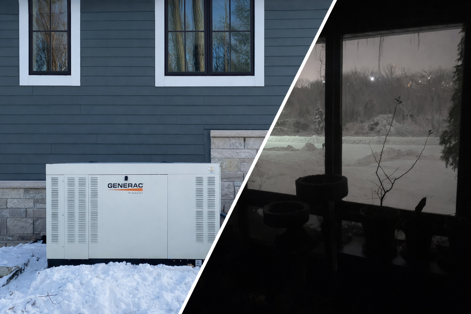 Whole house standby generator in Wisconsin winter versus home during power outage