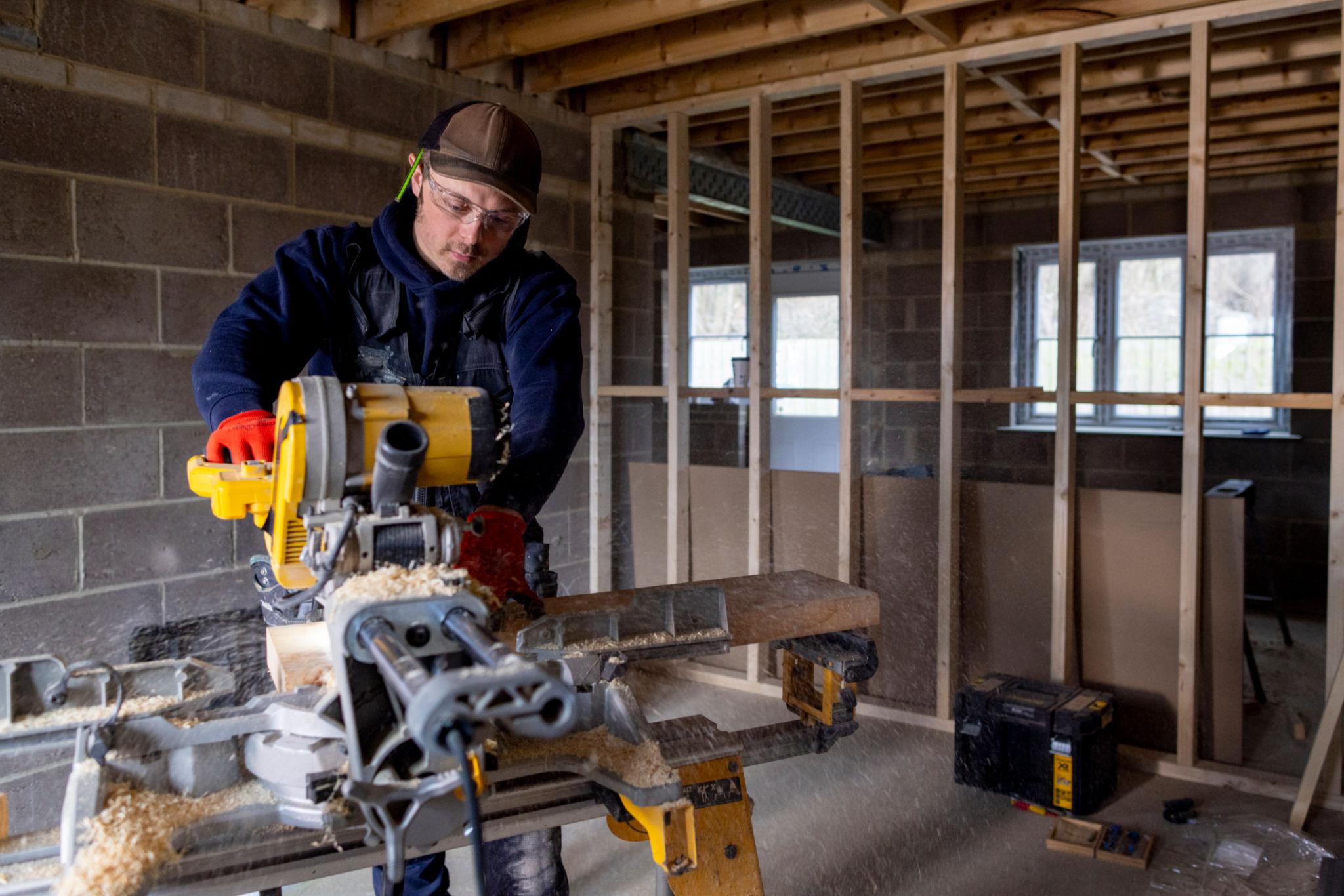 Circular saw powered for jobsite or home emergency work