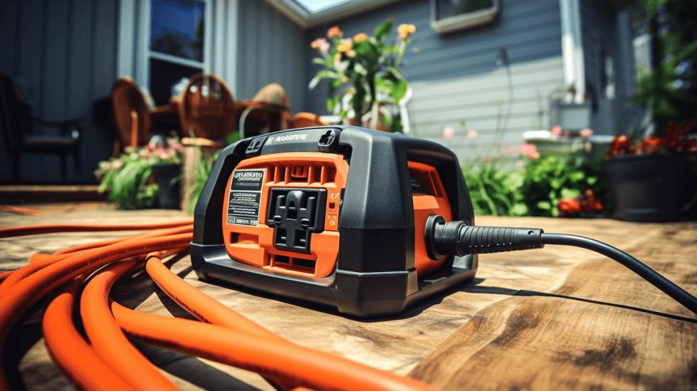 Orange portable generator for home backup power