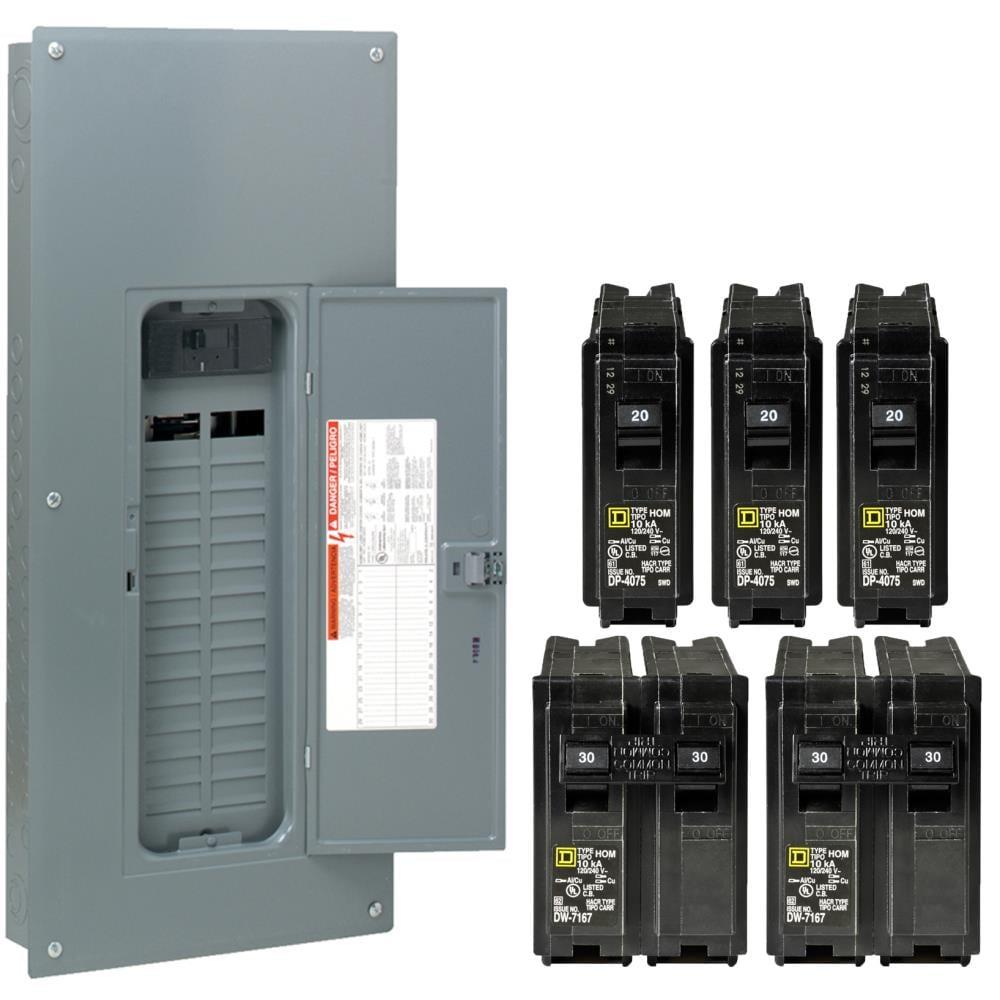 Square D electrical panel and breakers