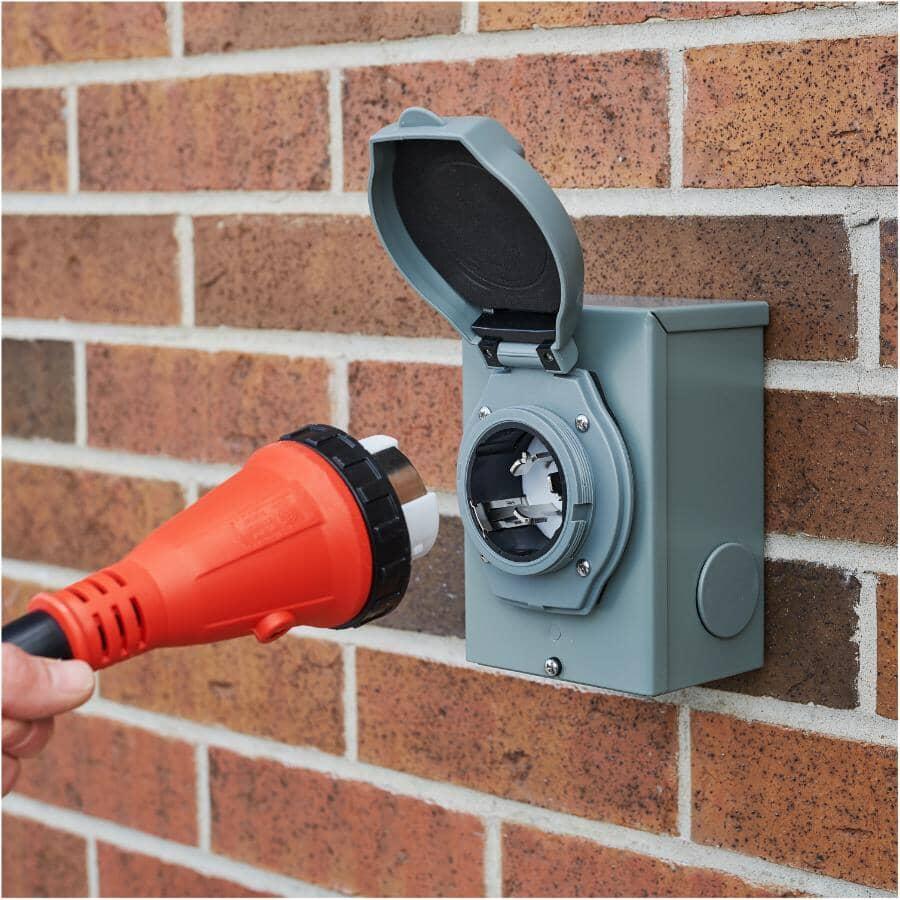 Generator inlet box installed outside house