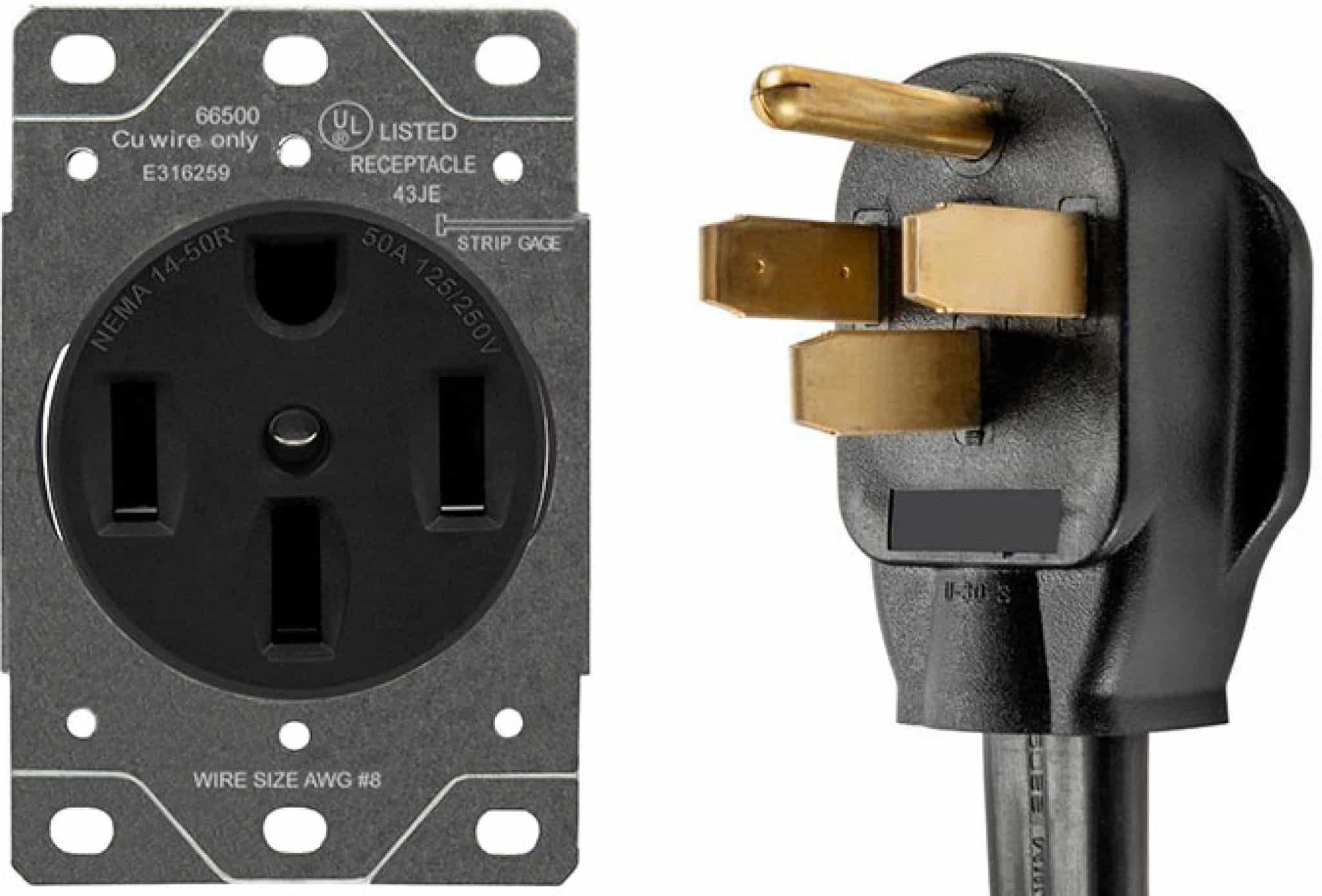 30 amp and 50 amp generator plug types