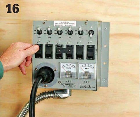 Transfer switch for generator connection