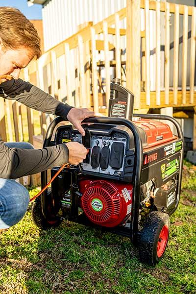 Portable generator connected to a standalone ground rod