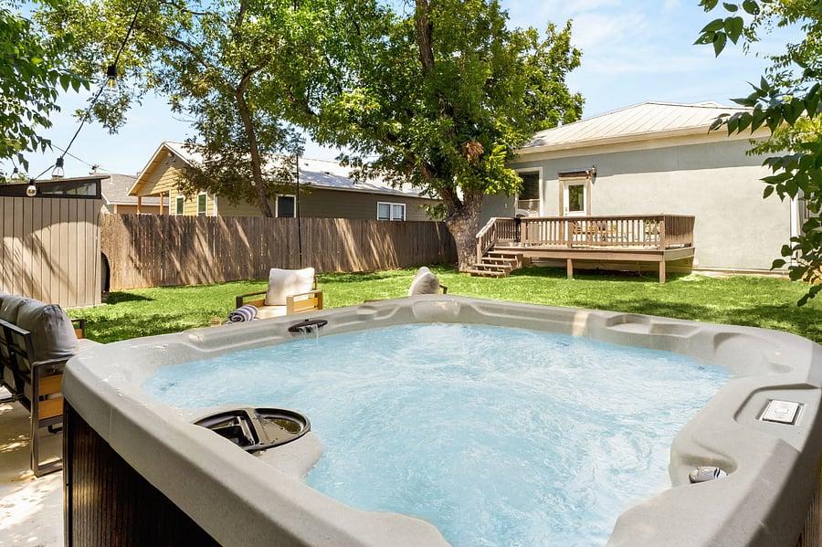 Hot Tub Heater Power Consumption Residential outdoor hot tub with an electric heater and circulation pumps